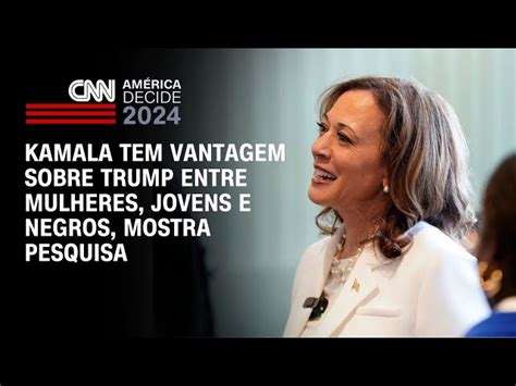 Kamala tem vantagem sobre Trump entre mulheres, jovens e .